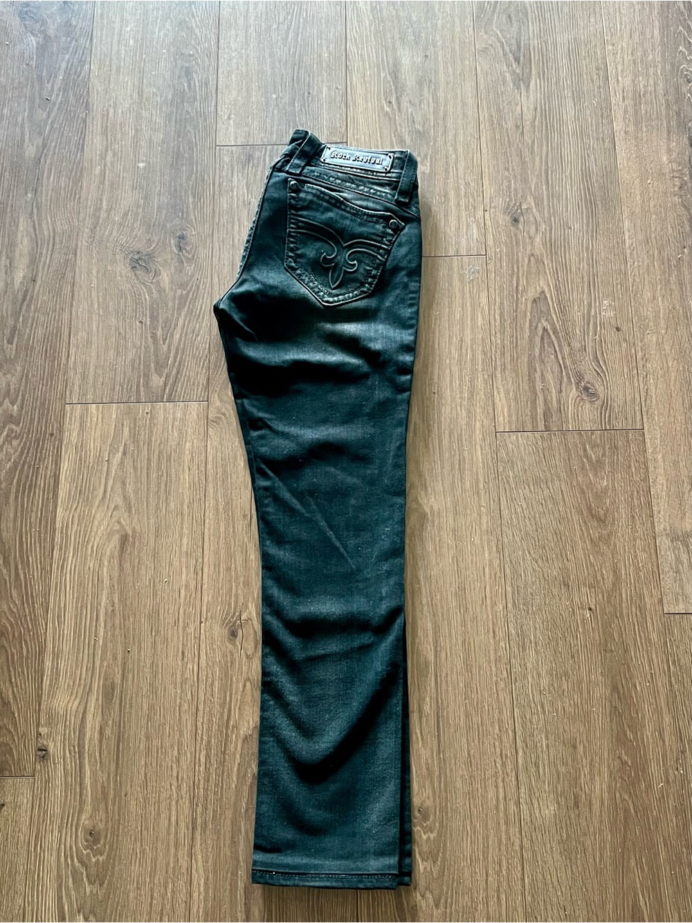 Rock Revival Black Skinny Jeans with Embroidered Back Pocket